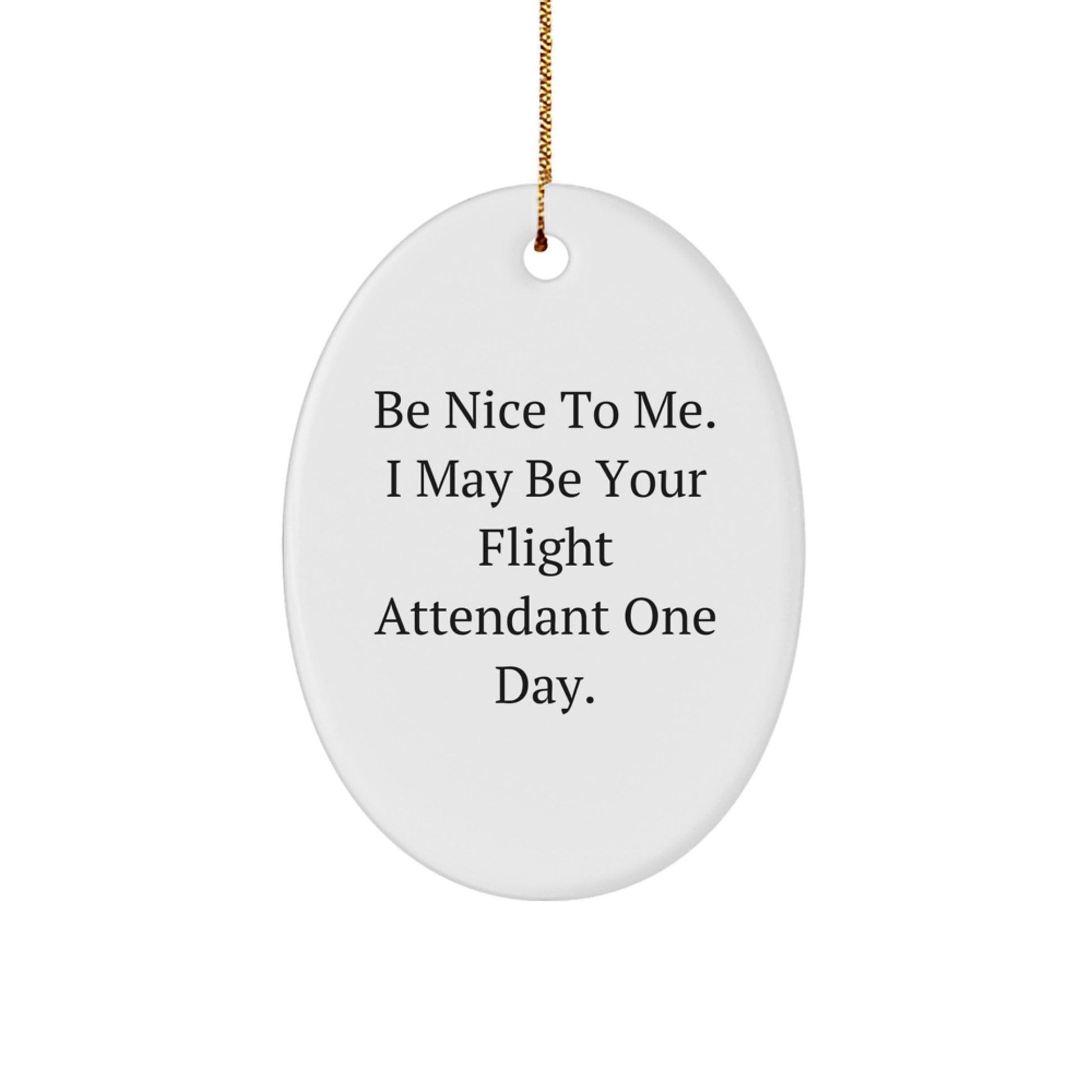 Funny Flight Attendant Oval Ornament Gifts from Friends for Christmas Unique - Image 1