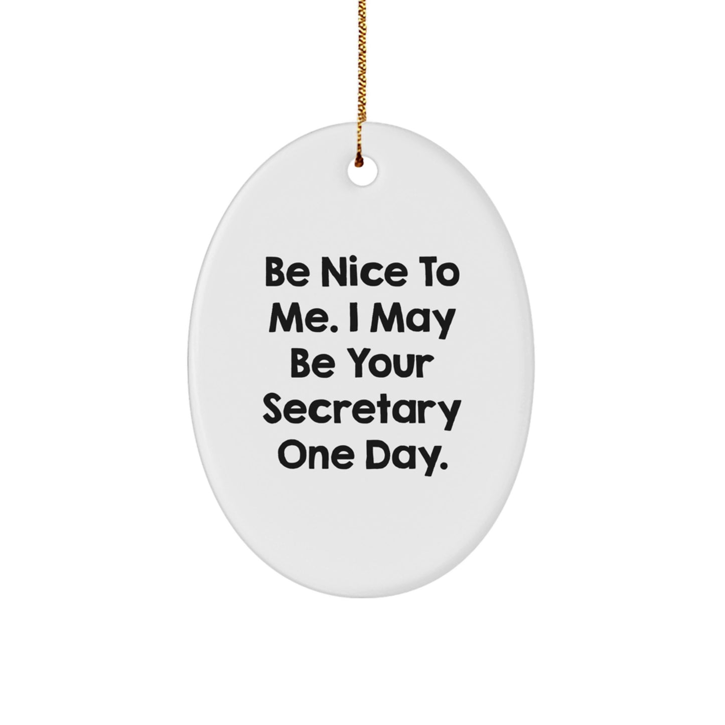 Funny Secretary Oval Ornament Gifts from Men to Secretaries - Beautiful Oval Oval Ornament for Office Decoration, Christmas Unique Gifts for Women, Friends, Coworkers, Family - Image 1