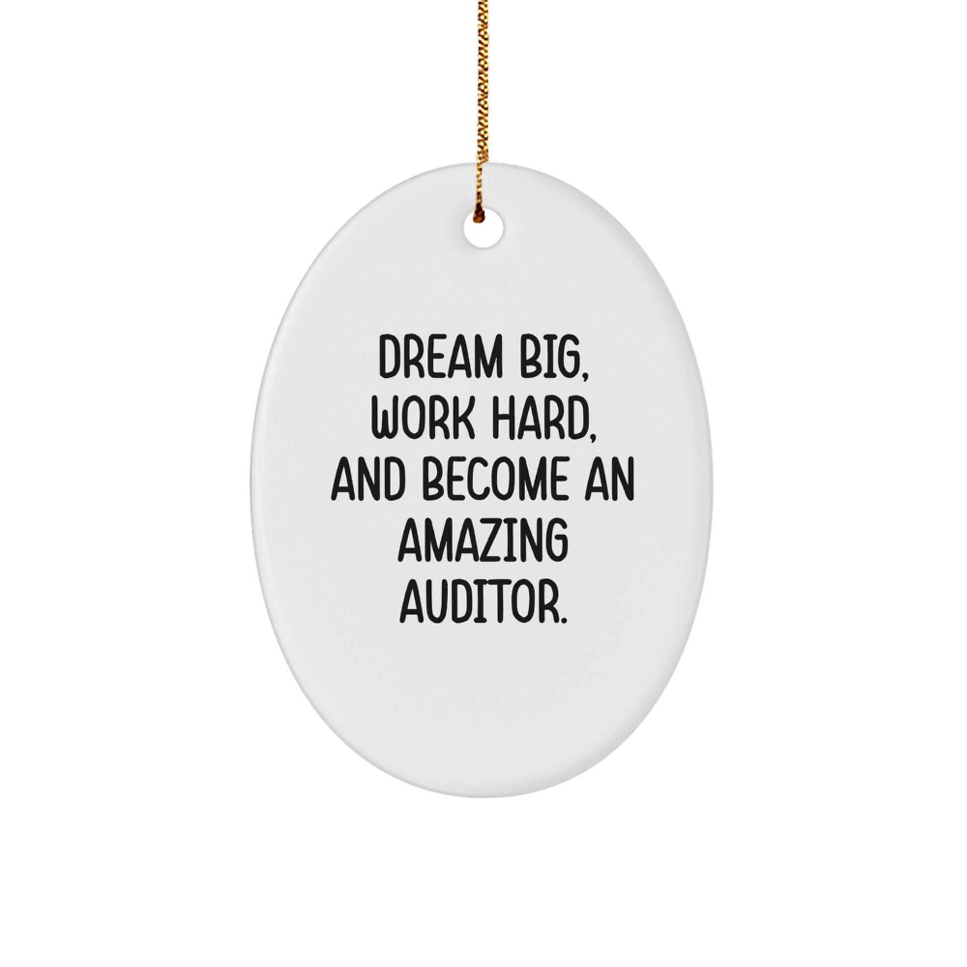 Inspirational Auditor Oval Ornament Gifts from Men to Men, Becoming Amazing Auditors - Dream Big, Work Hard, And Become An Amazing Auditor. Christmas Unique Gifts - Image 1