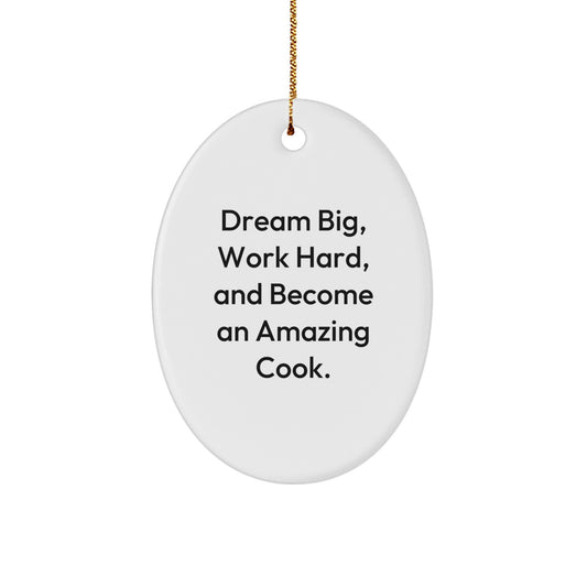 Inspirational Cook Gifts from Family to Cook Lovers - Oval Ornament for Christmas Unique Decor - Image 1