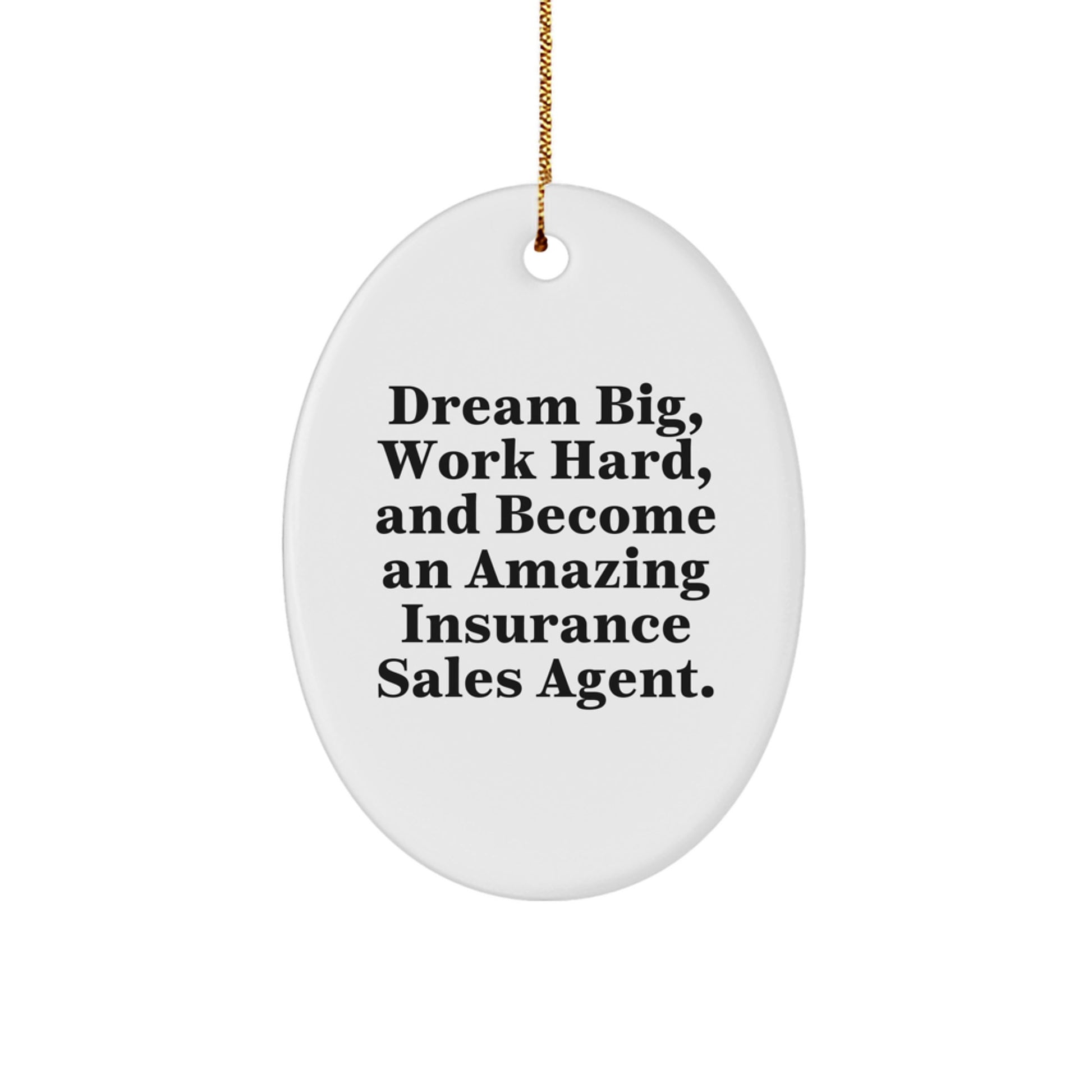 Get Inspired with Dream Big Insurance Sales Agent Oval Ornament Gifts for Friends and Family this Christmas - Image 1