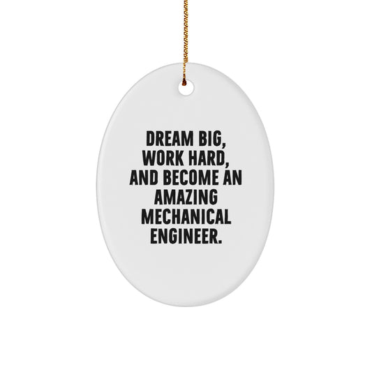 Mechanical Engineer Oval Ornaments, Funny Inspirational Gifts for Men Women Friends Coworkers from Family, Christmas Unique Decorations - Image 1