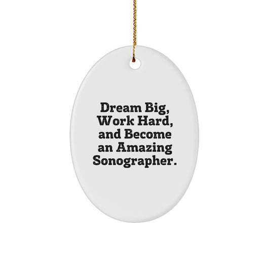Funny Inspirational Sonographer Christmas Oval Ornament Gifts from Friends for Sonographer - Image 1