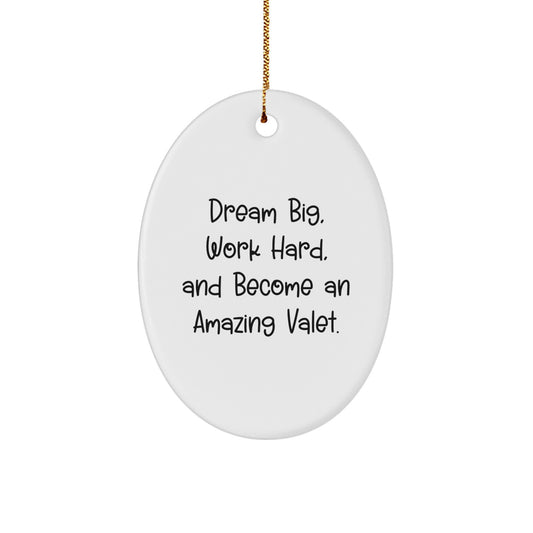Valet Gifts Ideas Inspirational Oval Ornament White Christmas Unique Gifts from Family to Friends - Image 1