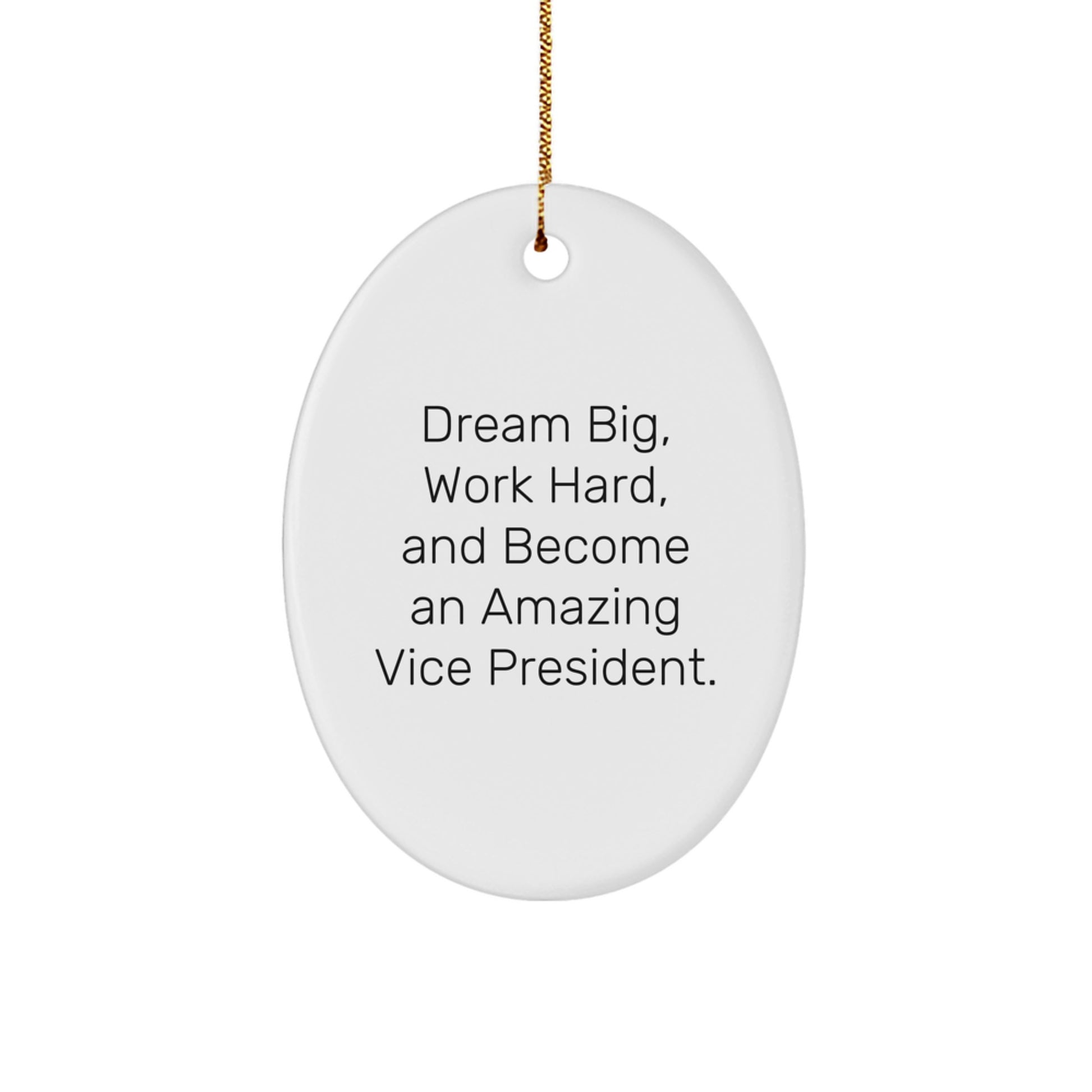 Gifts from Family, Unique Vice President Oval Ornaments for Men, Funny Inspirational Quote, Christmas Decorations - Image 1