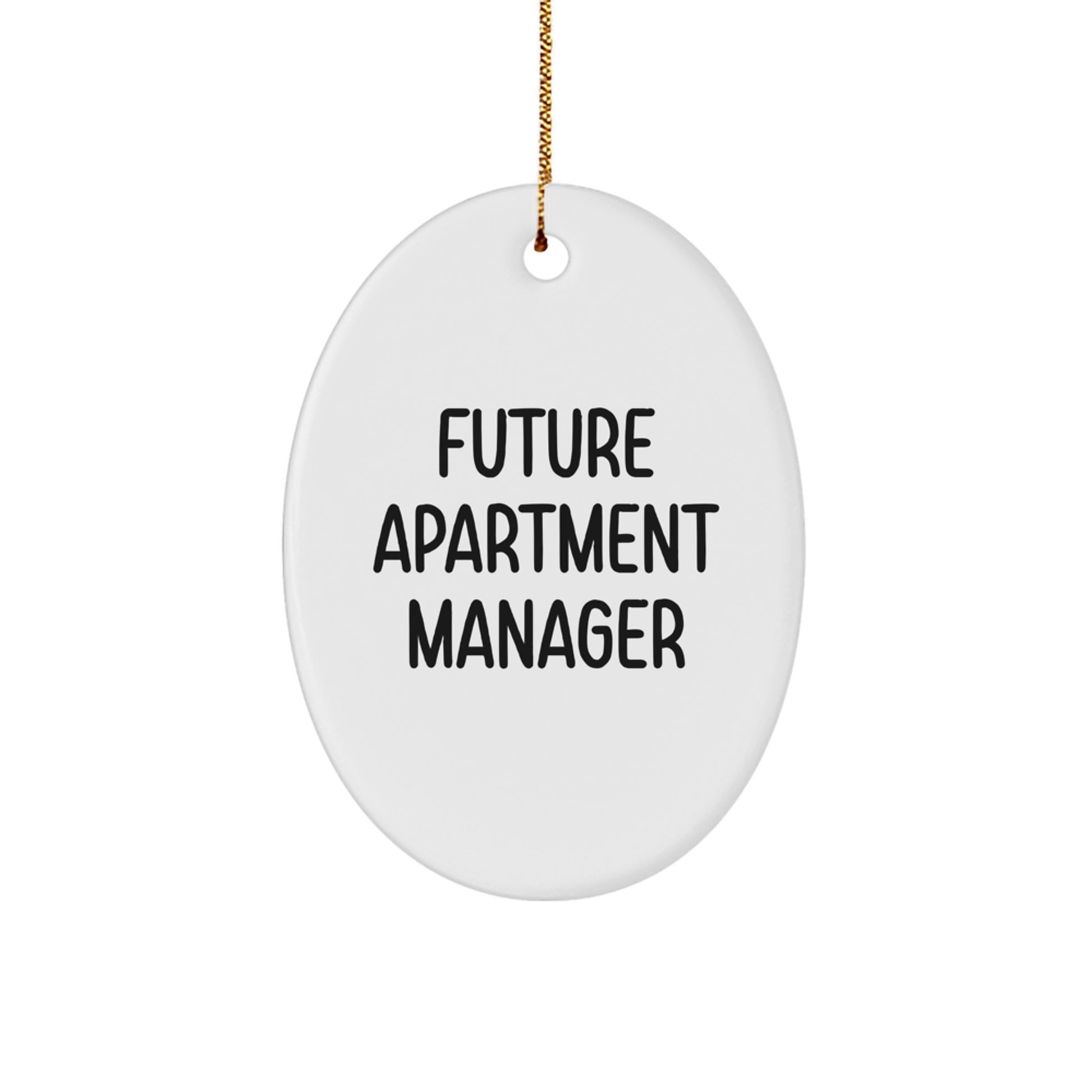 Funny Future Apartment Manager Gifts from Friends and Family - Oval Ornament for Christmas - Image 1