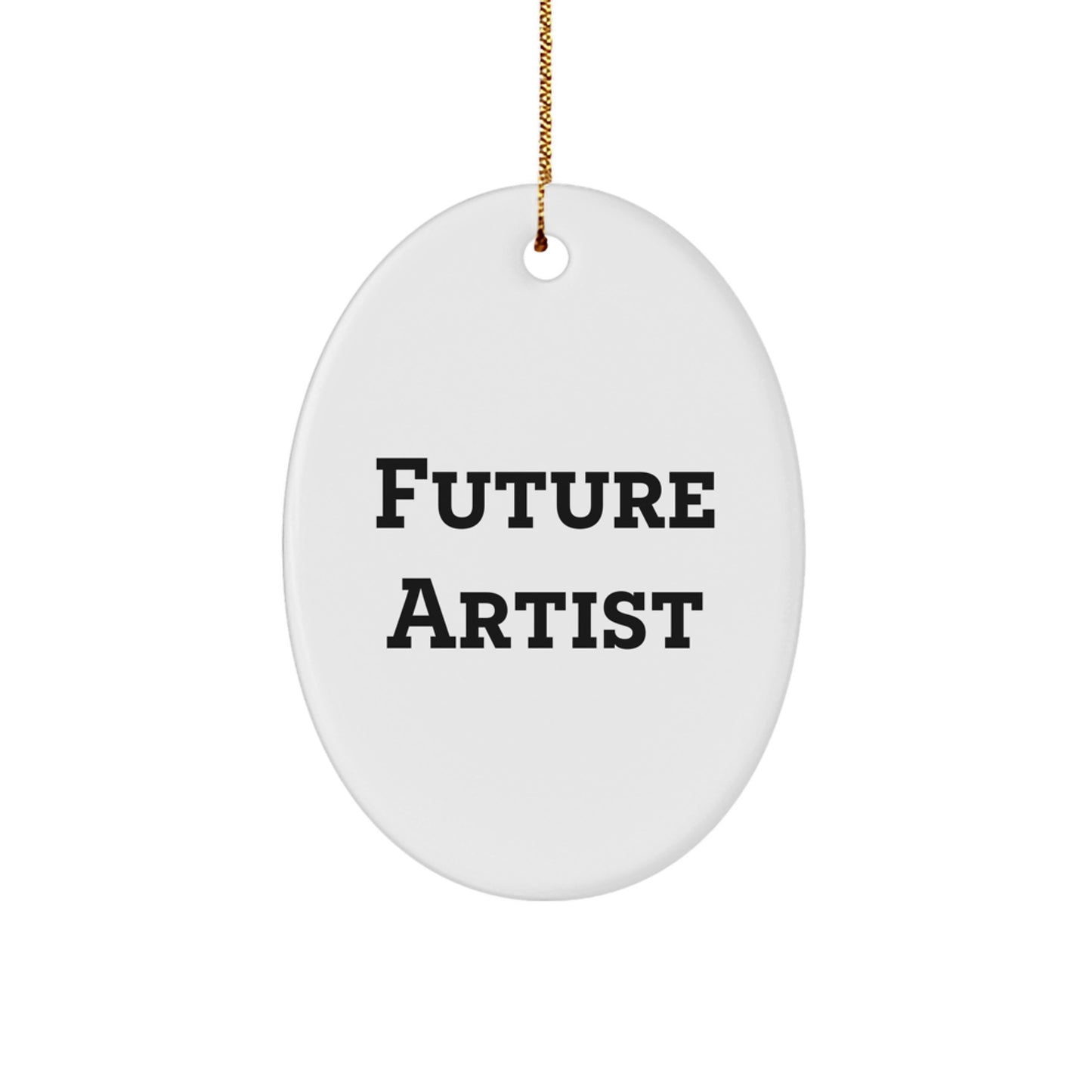 Funny Artist Gifts from Friends and Family - Future Artist Oval Ornament, White, 3.25" Tall, Perfect for Christmas - Image 1