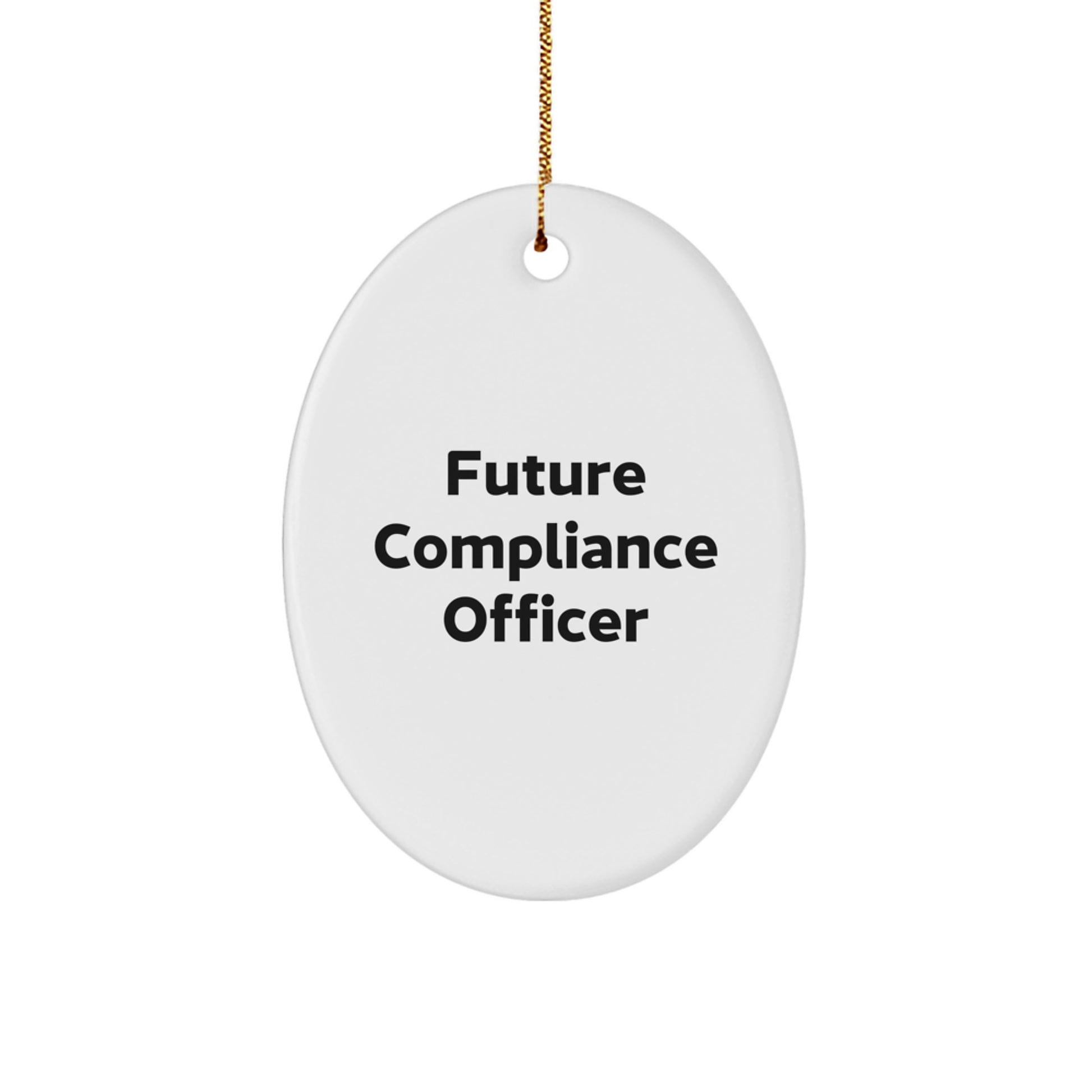 Funny Future Compliance Officer Oval Ornament Gifts for Him, Her, or Friends - 'You're the Future Compliance Officer' Christmas Decorations from Family - Image 1