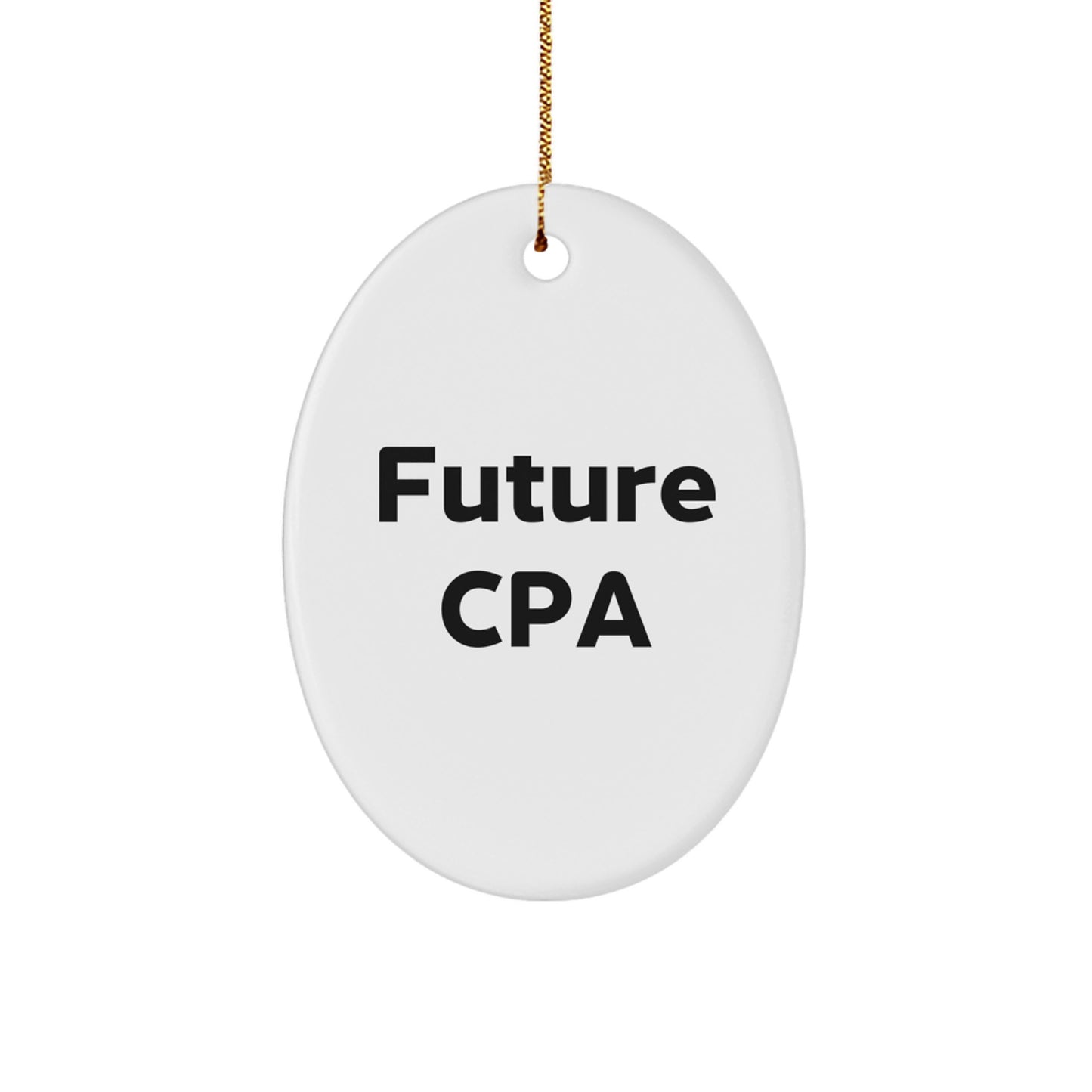 Funny CPA Gifts for Men, Oval Ornament, Future CPA Quote, Durable MDF, High-Gloss Finish, Christmas Unique Gifts from Men to Men - Image 1