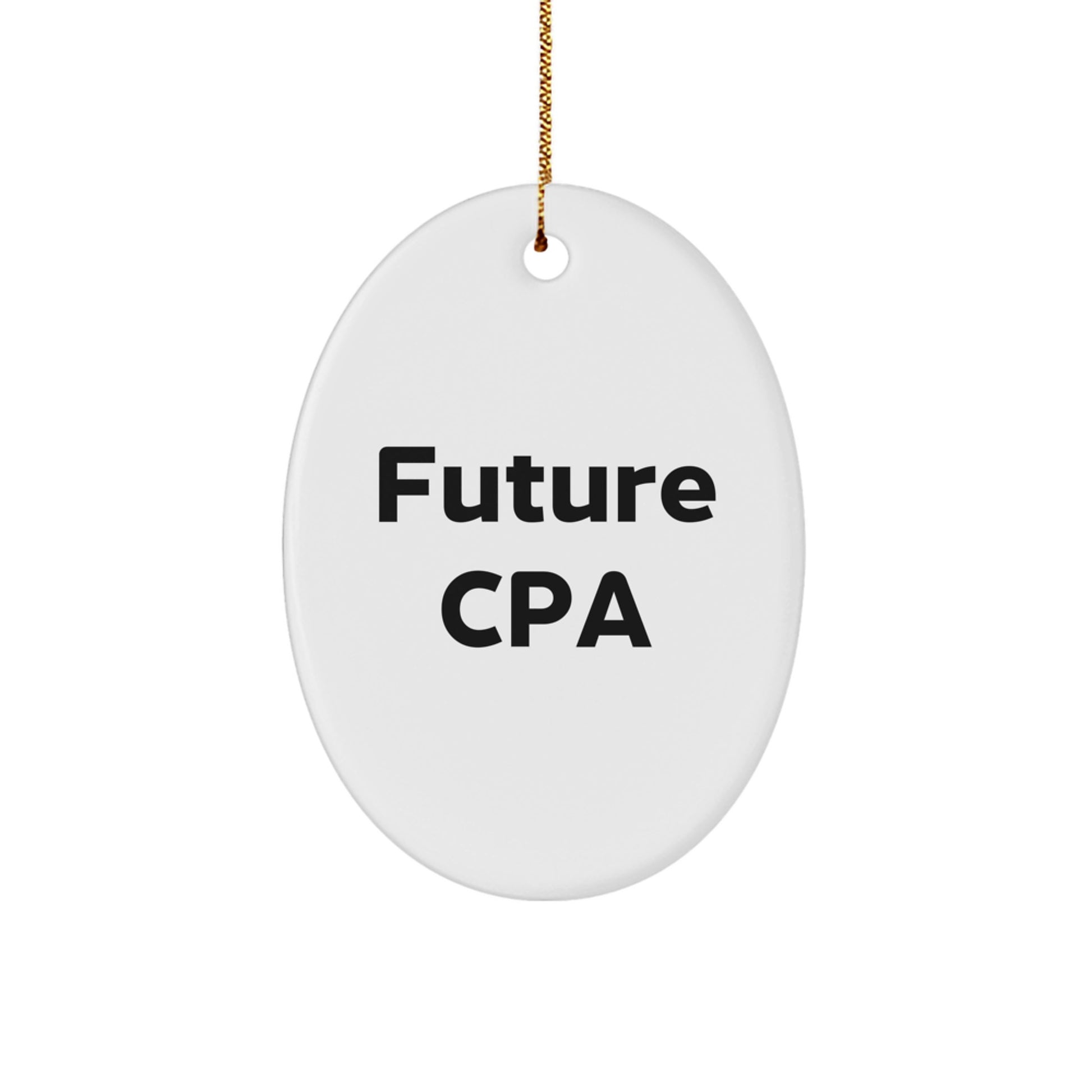 Funny CPA Gifts for Men, Oval Ornament, Future CPA Quote, Durable MDF, High-Gloss Finish, Christmas Unique Gifts from Men to Men - Image 1