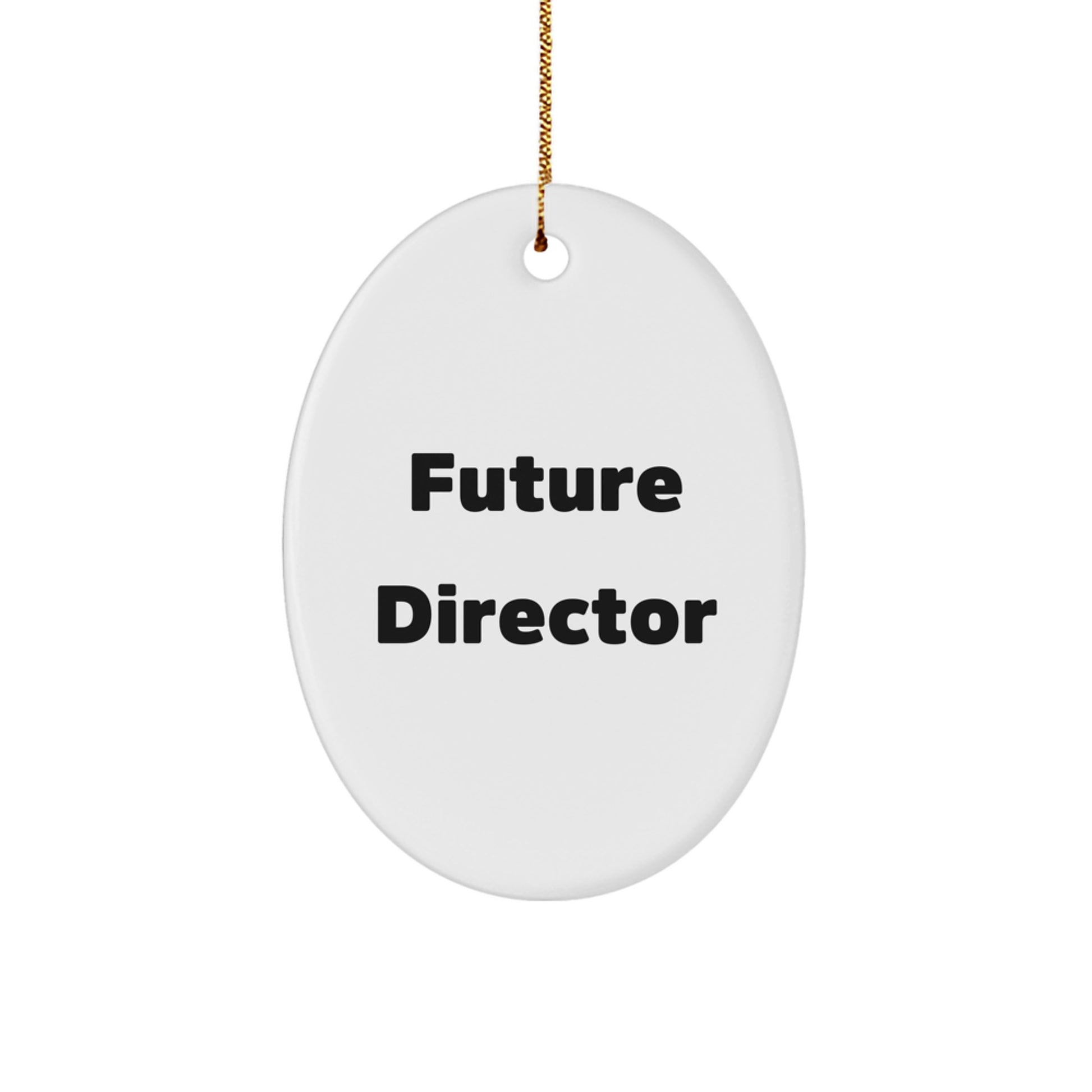 Funny Future Director Gifts from Family, Oval Ornament for Aspiring Directors, Christmas Unique Gifts - Image 1