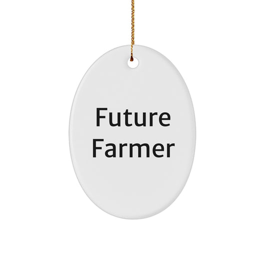 Funny Future Farmer Oval Ornament, Gifts from Family to Farmer, Oval Shaped Christmas Unique Gifts for Men, Women, Friends, or Coworkers - Image 1