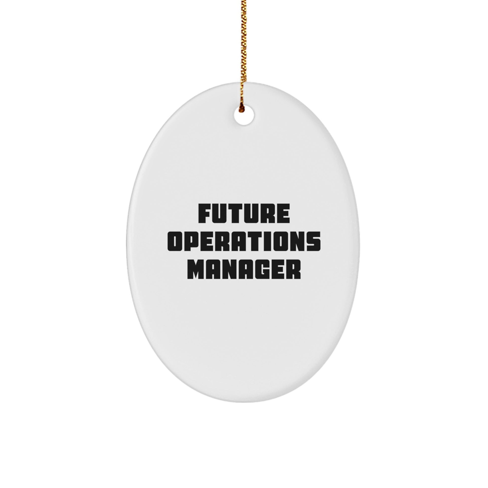 Funny Future Operations Manager Oval Ornament Gifts from Friends to Coworkers - Christmas Unique Operations Manager Decor - Image 1