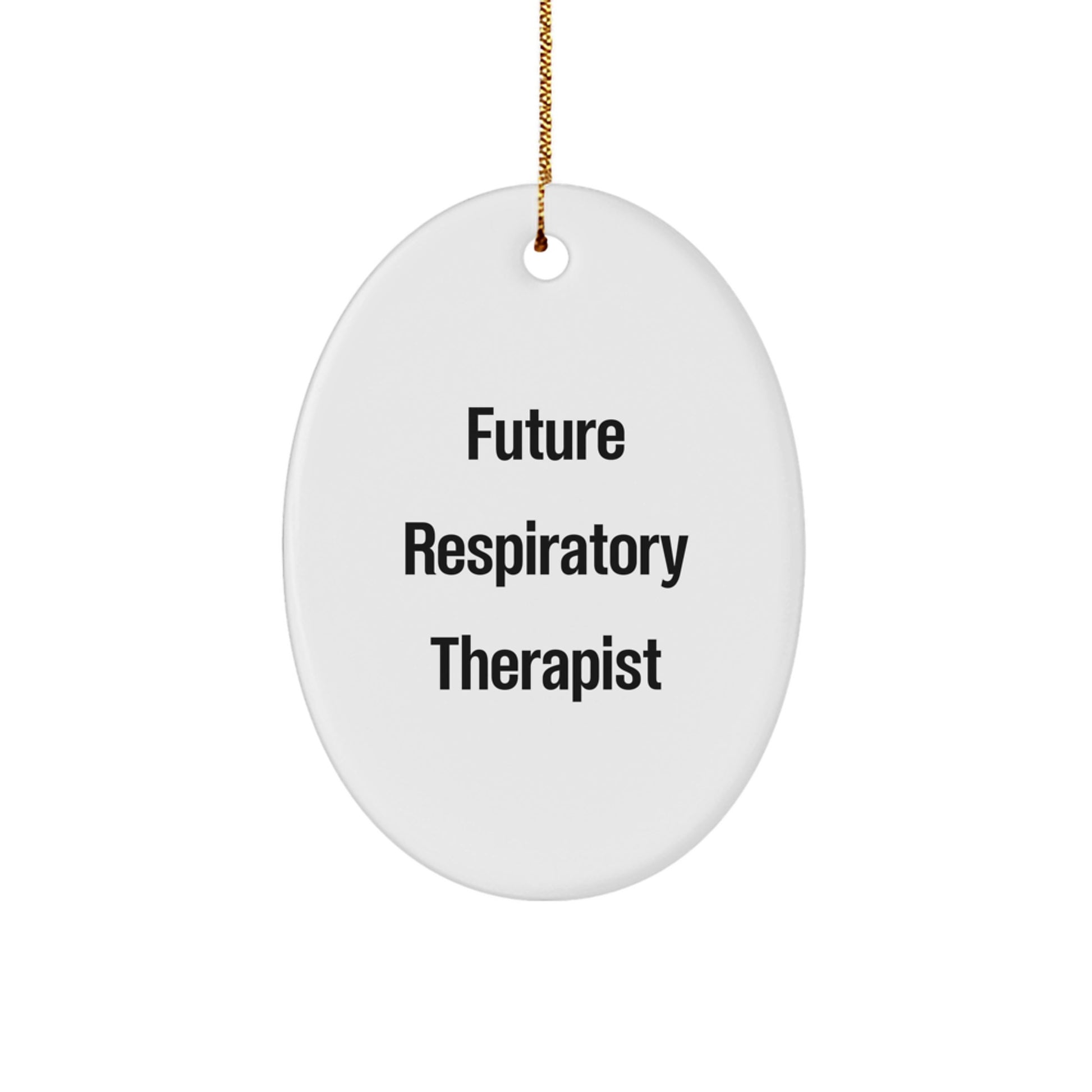 Funny Future Respiratory Therapist Gifts from Friends and Family - Inspirational Oval Ornament for Christmas - Image 1