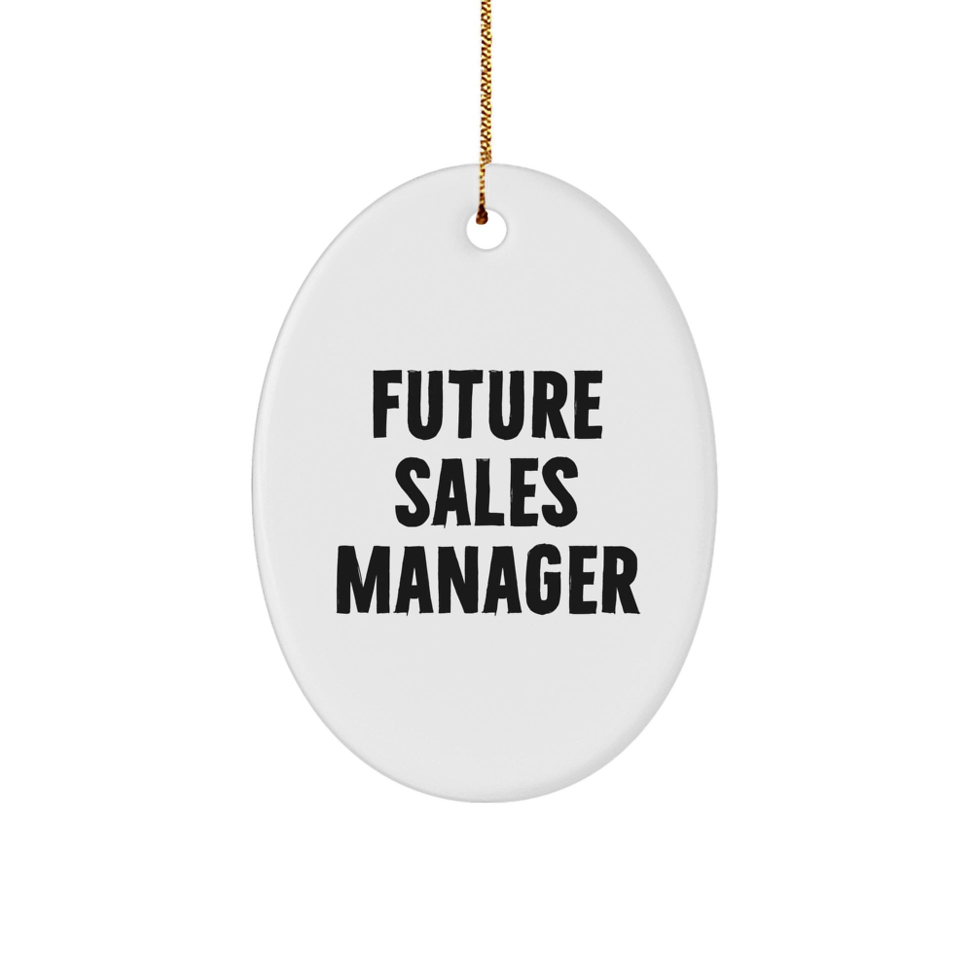 Funny Future Sales Manager Oval Ornament, Gifts for Sales Managers, Christmas Unique Presents from Friends, Coworkers, Family - Image 1