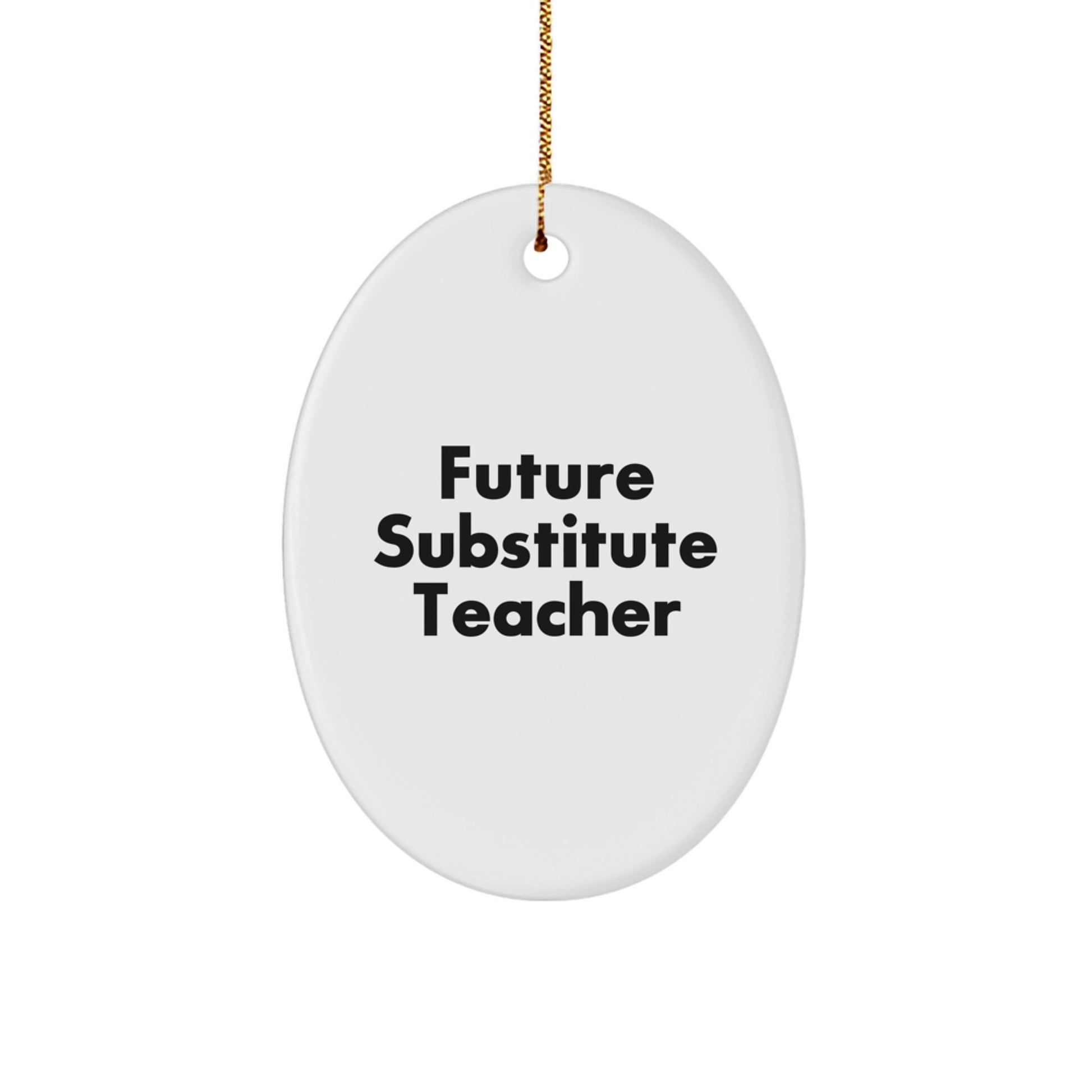 Funny Quote for Future Substitute Teachers, Oval Ornament, Gifts from Friends, Christmas Unique Gifts for Substitute Teachers - Image 1