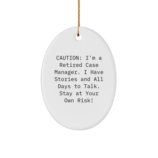 Funny Case Manager Oval Ornament Gifts from Men for Case Managers at Christmas Unique Gifts - Image 1