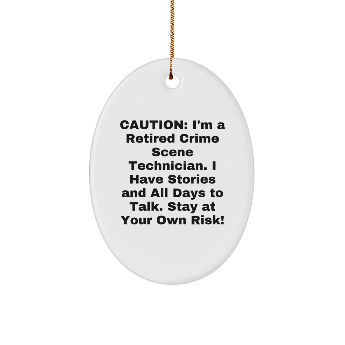 Crime Scene Technician Gifts - Funny Oval Ornament for Him, Her, Men, Women, Christmas Unique Gifts from Friends, Coworkers, Family - Image 1