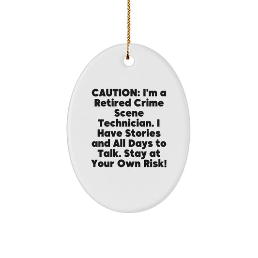 Funny Oval Ornament Gifts from Friends for Crime Scene Technician Lover - Christmas Unique Presents - Image 1