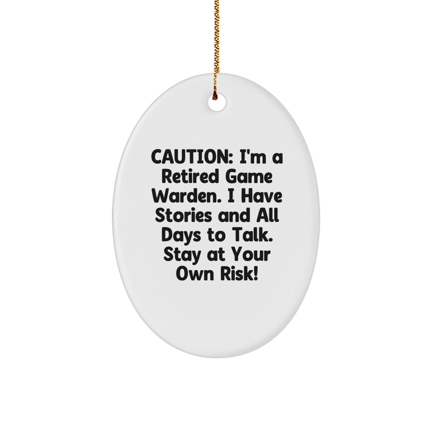 Funny Game Warden Oval Ornament Gifts from Friends for Family Members, Christmas Unique Presents - Image 1