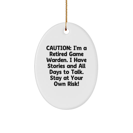 Funny Game Warden Oval Ornament Gifts from Friends for Family Members, Christmas Unique Presents - Image 1