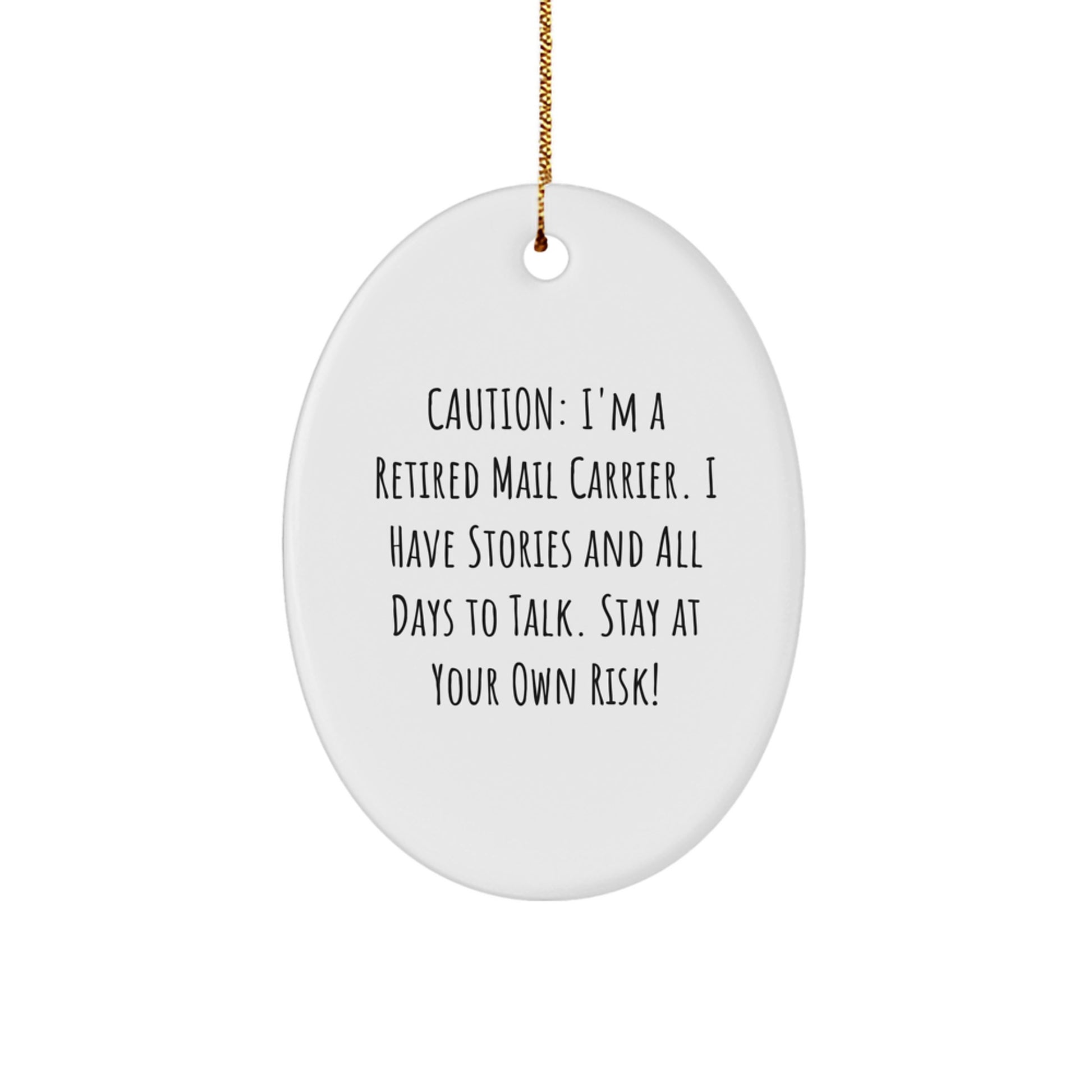 Funny Mail Carrier Christmas Unique Gifts from Family Men - Oval Ornament - Image 1