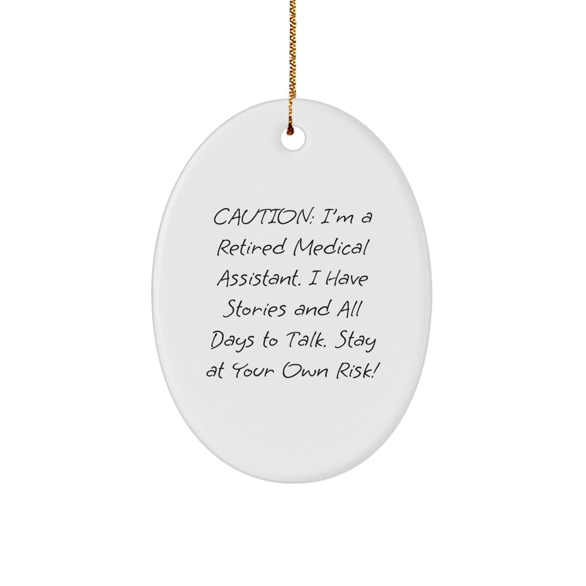 Funny Medical Assistant Gifts, Oval Ornament for Christmas Unique Gifts from Family, Friends, or Coworkers for Medical Assistant Men or Women - Image 1