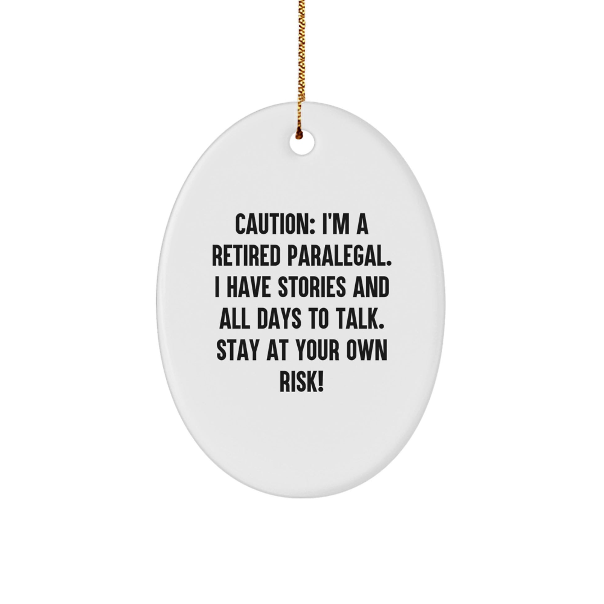 Funny Paralegal Oval Ornament Gifts for Paralegal Friends and Family from Men, Women and Coworkers - Christmas Unique Gifts - Image 1