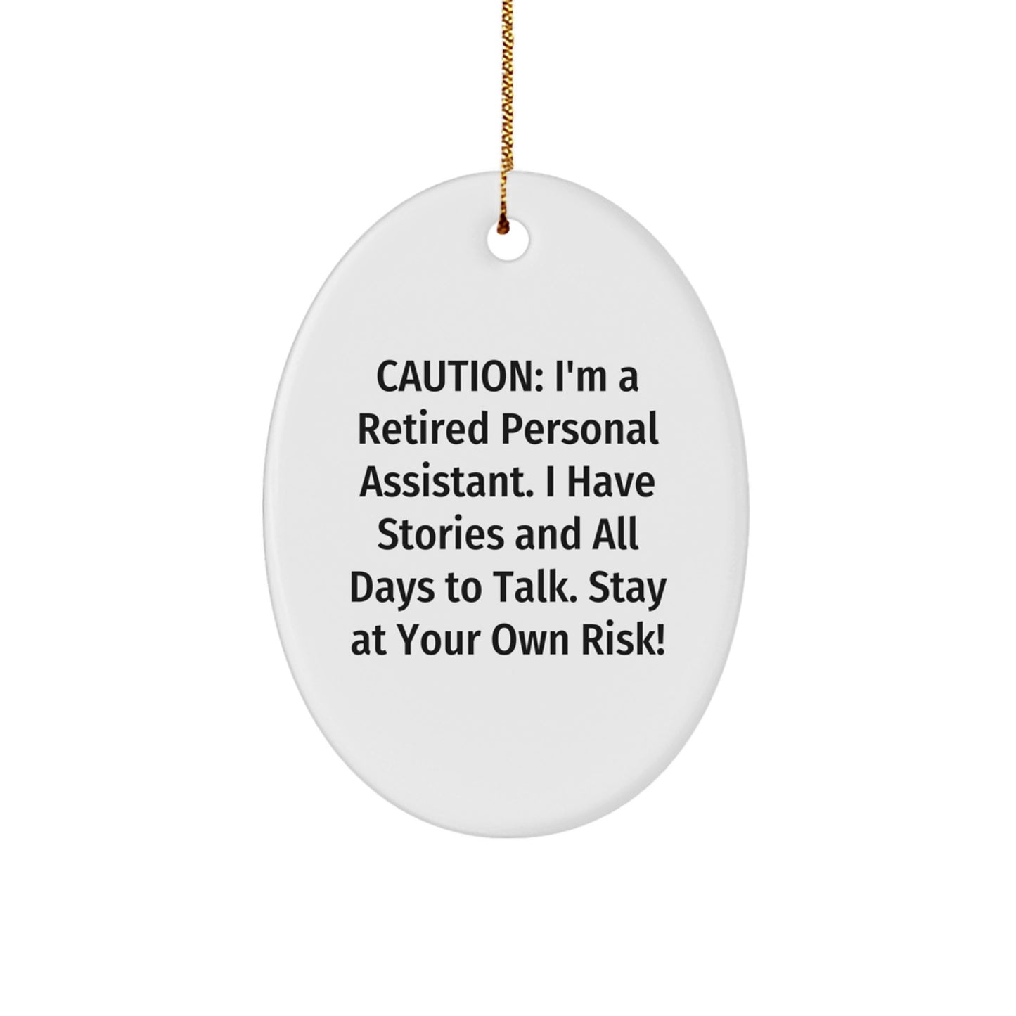 Funny Gift Ideas for Personal Assistants, Oval Ornament, Christmas Unique Gifts from Friends and Family - Image 1
