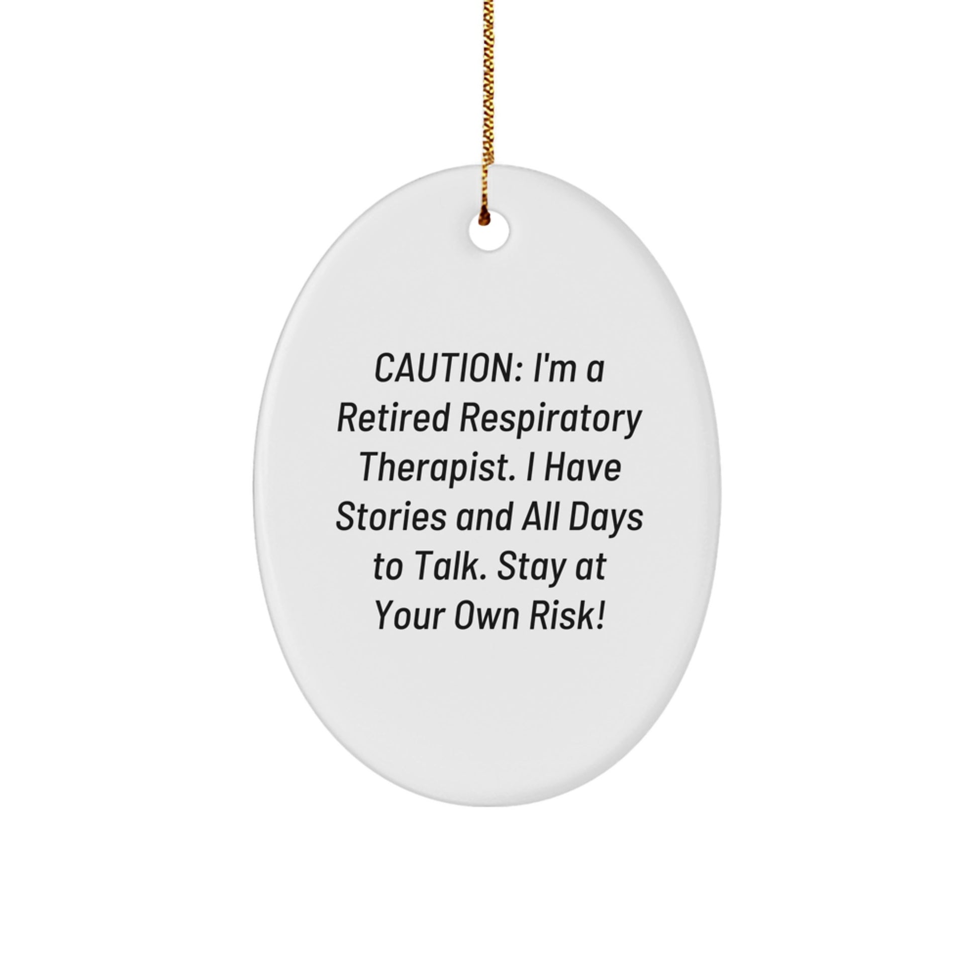 Funny Respiratory Therapist Gifts from Men to Respiratory Therapist Friends, Oval Ornament for Christmas Unique Gifts for Home - Image 1