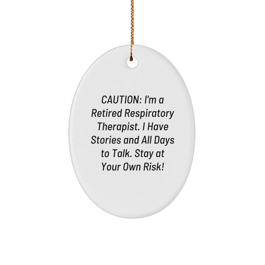 Funny Respiratory Therapist Gifts from Men to Respiratory Therapist Friends, Oval Ornament for Christmas Unique Gifts for Home - Image 1