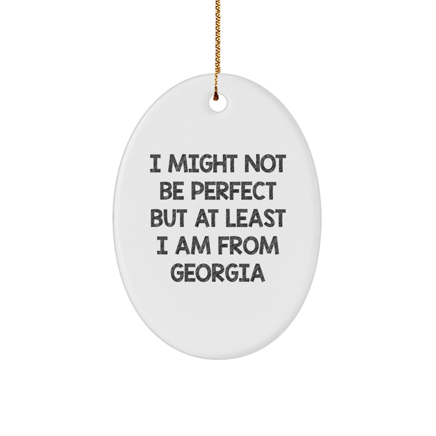 Georgia Oval Ornament Funny Quote Gifts from Men to Georgia Family and Friends for Christmas Unique Decoration - Image 1