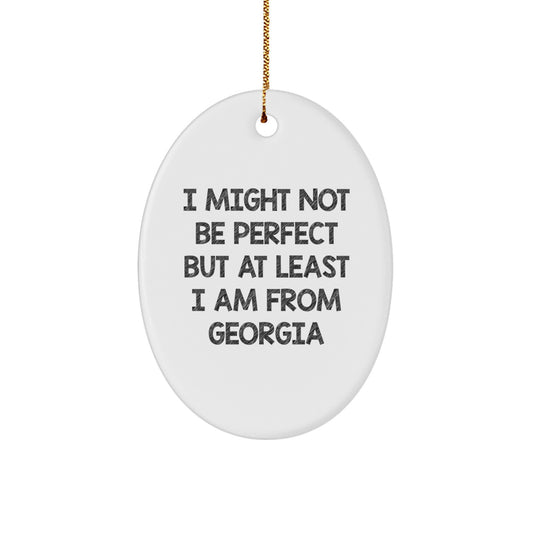 Georgia Oval Ornament Funny Quote Gifts from Men to Georgia Family and Friends for Christmas Unique Decoration - Image 1