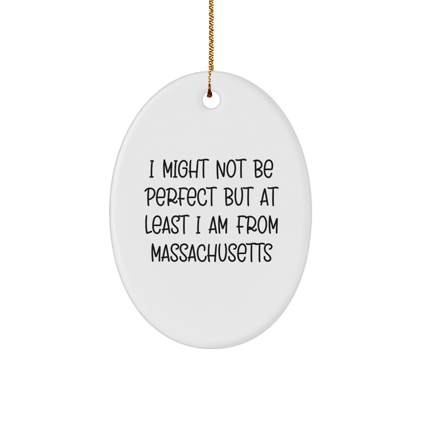 Funny Massachusetts Oval Ornament Gifts from Men to Family and Friends - Image 1