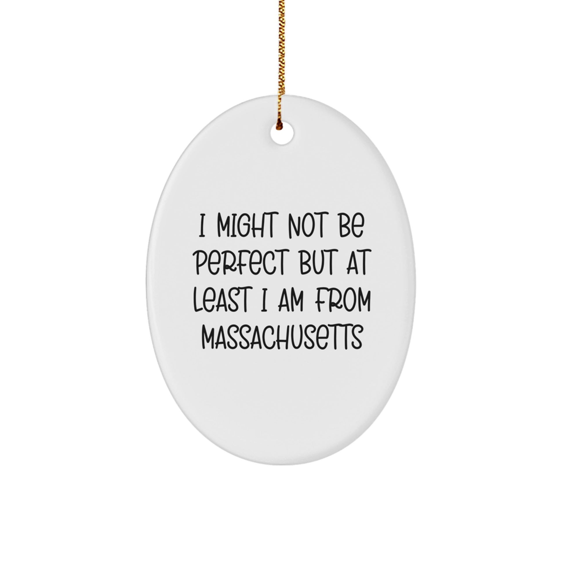Funny Massachusetts Oval Ornament Gifts from Men to Family and Friends - Image 1