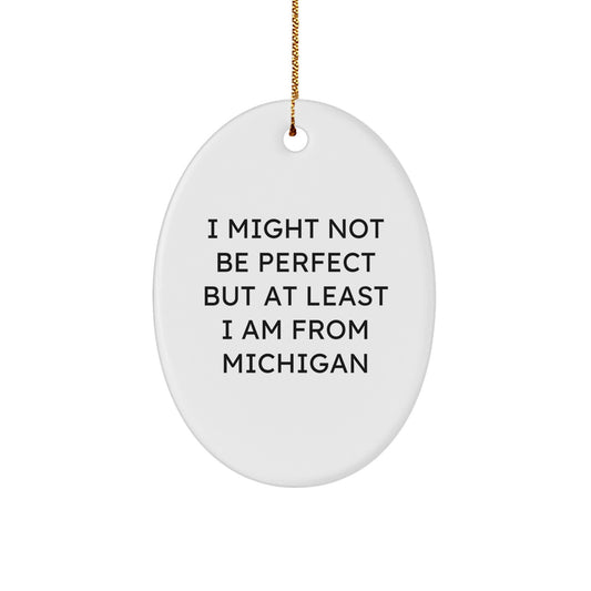 Funny Michigan Oval Ornament Gifts from Friends and Family for Christmas Unique - Image 1