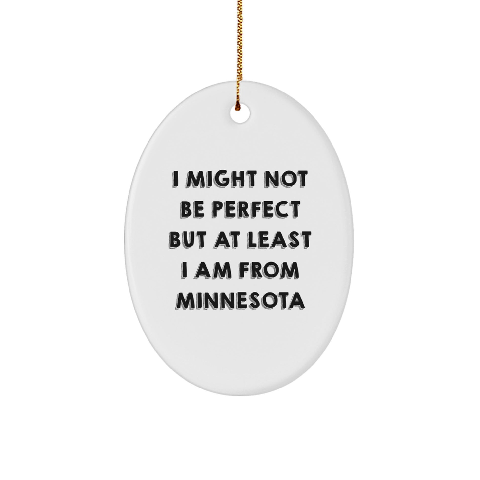 Minnesota Oval Ornament 'I Might Not Be Perfect' Funny Quote Gifts from Friends and Family - Image 1