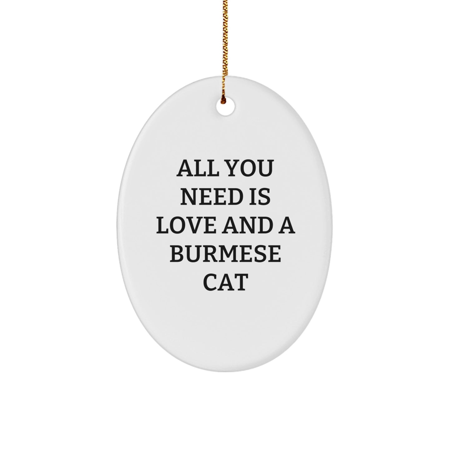 Burmese Cat Lovers Gifts from Men to Friends Unique Oval Ornament for Christmas - Image 1