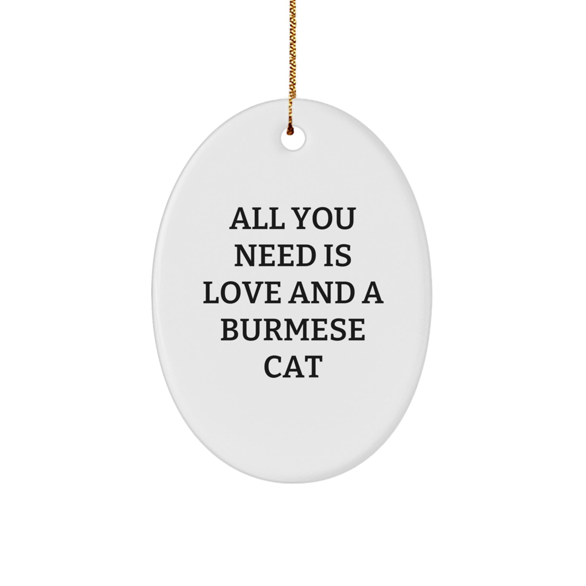 Burmese Cat Lovers Gifts from Men to Friends Unique Oval Ornament for Christmas - Image 1