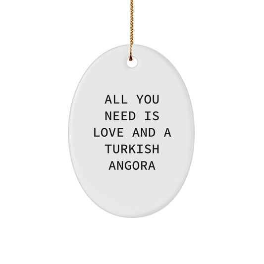 Turkish Angora Cat Oval Ornament Gifts from Men to Family for Christmas Unique Decorations - Image 1