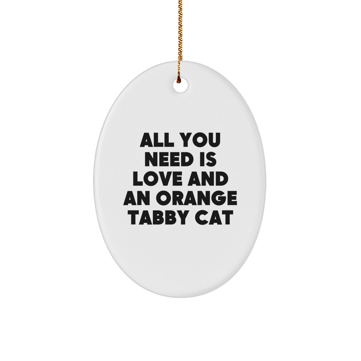 Funny Orange Tabby Cat Oval Ornament Gifts for Orange Tabby Cat Lovers, Unique Christmas Decorations - Gifts from Friends and Family - Image 1