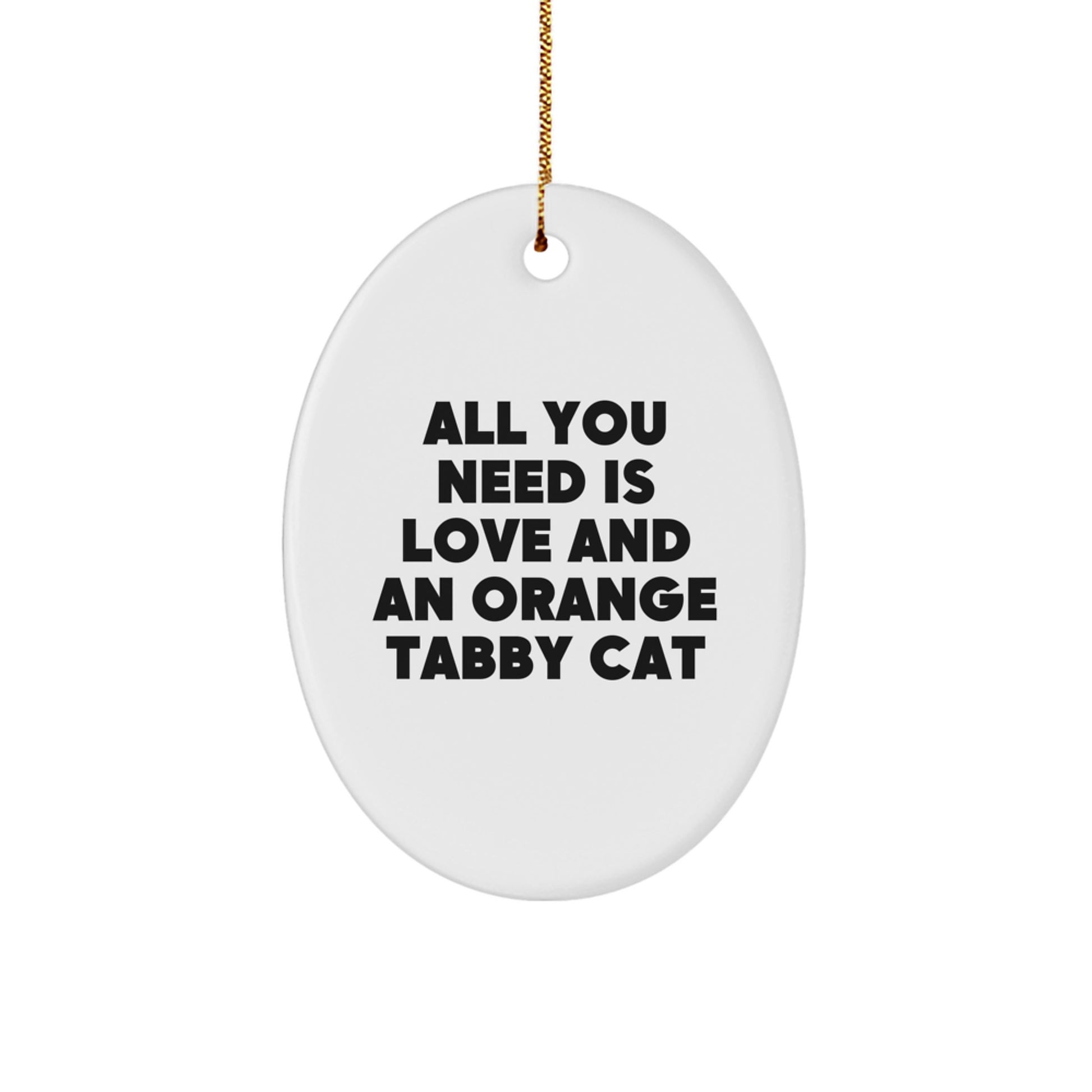 Funny Orange Tabby Cat Oval Ornament Gifts for Orange Tabby Cat Lovers, Unique Christmas Decorations - Gifts from Friends and Family - Image 1