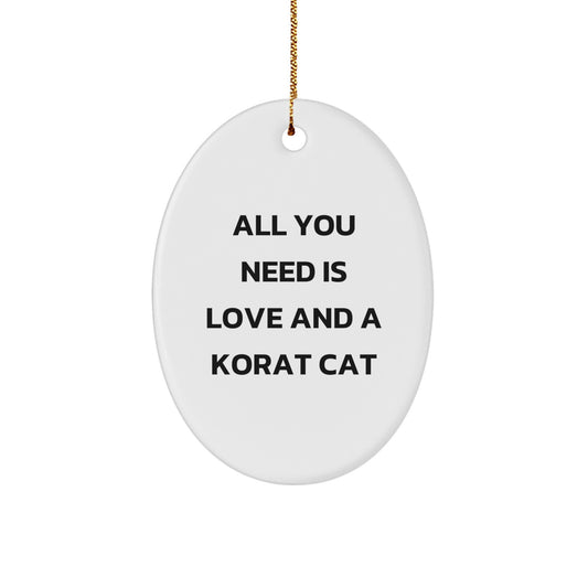 Korat Cat Gifts for Korat Cat Lovers - Oval Ornament for Christmas Unique Gifts from Family to Friends - Image 1