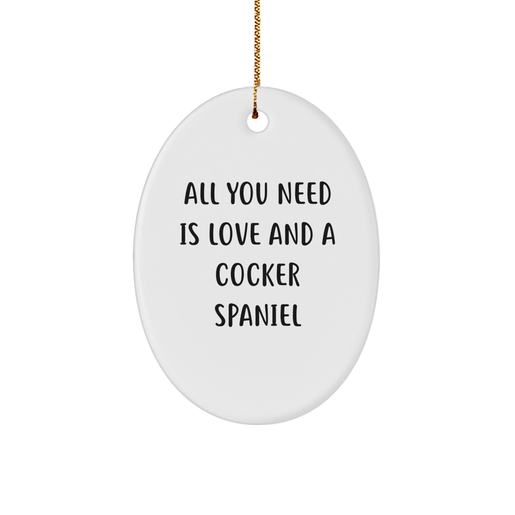 Funny Cocker Spaniel Dog Oval Ornament Gifts for Men Family Friends - Image 1