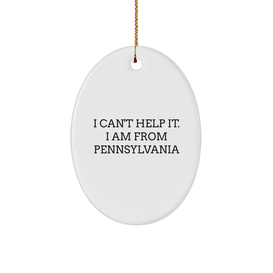 Pennsylvania Oval Ornament, Funny Gifts from Friends for Family Members Loving Pennsylvania - Image 1