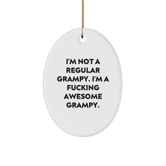 Funny Grampy Oval Ornament Gifts for Men from Kids, Awesome Grampy Christmas Unique Gifts, Oval Decoration - Image 1
