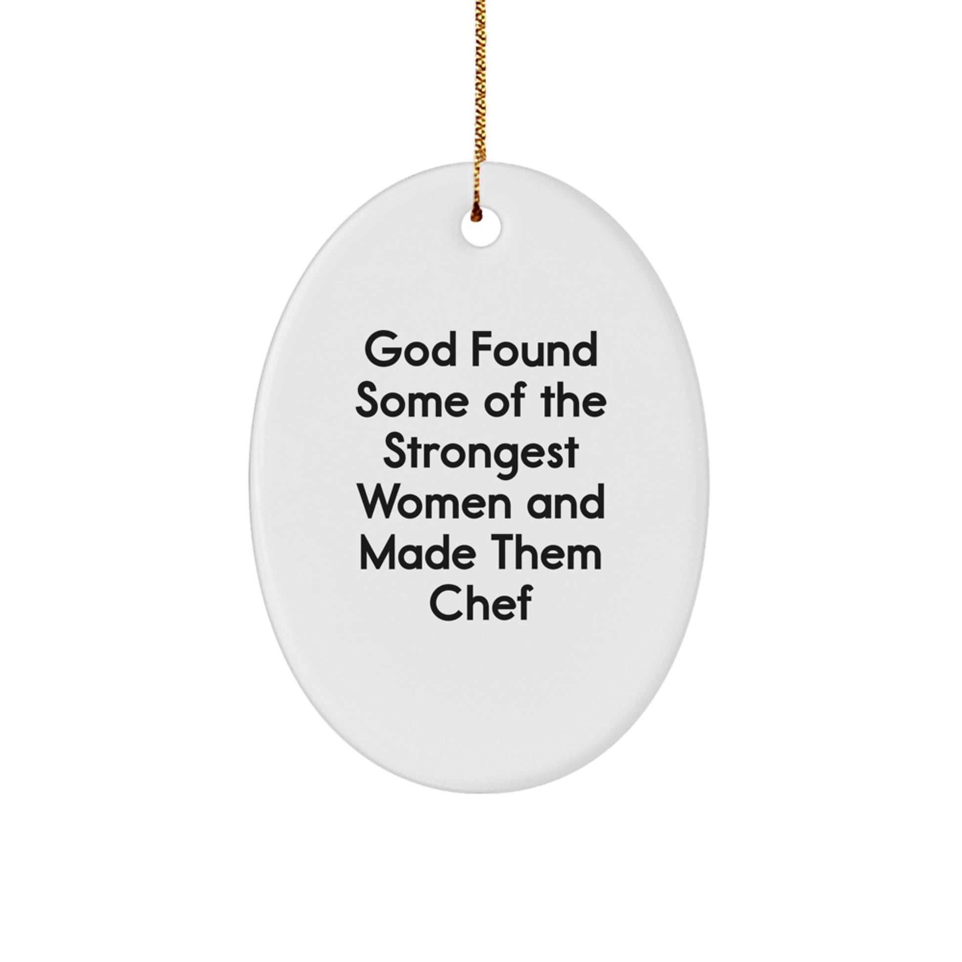 Funny Chef Oval Ornament Gifts from Family for Friends, Christmas Unique Gifts for Men Women, Oval Ornament with Sublimation Print - Image 1