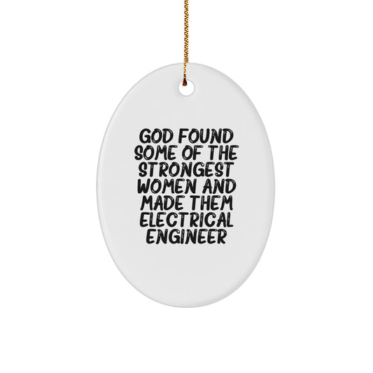 Funny Electrical Engineer Oval Ornament Gifts from Friends to Men Women Electrical Engineers Christmas Unique Decorations - Image 1