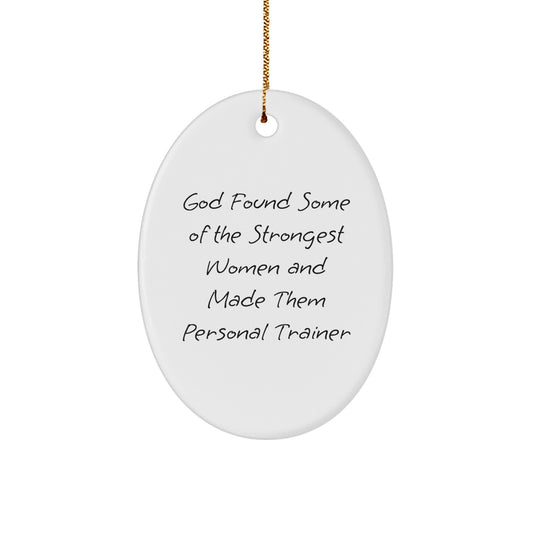 Funny Personal Trainer Gifts for Him from Friends, Inspirational Oval Ornament for Christmas Unique Gifts from Family - Image 1