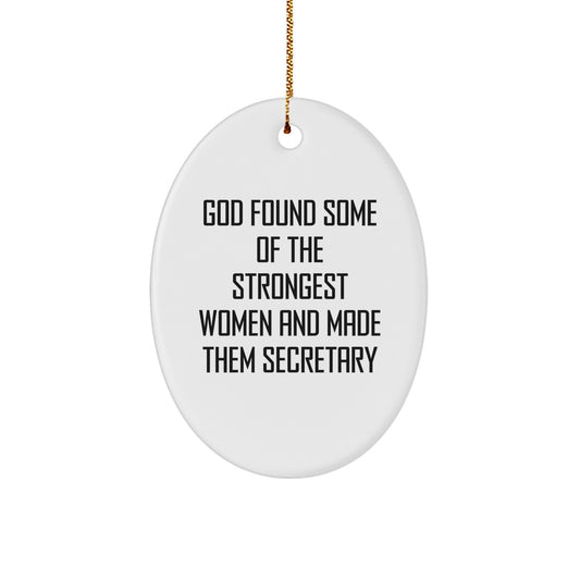Funny Secretary Oval Ornament Gifts from Men to Women Coworkers for Christmas Unique Secretary Office Decorations - Image 1